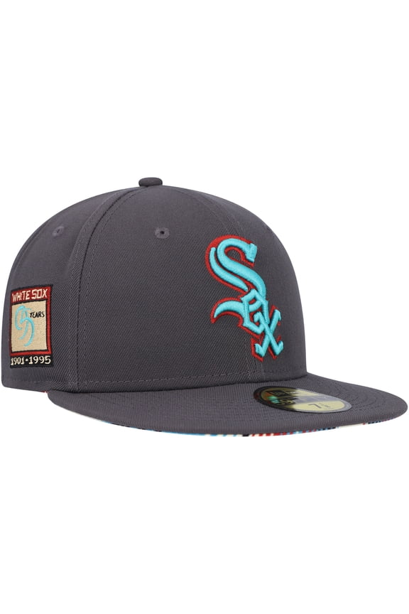 Men's New Era Graphite Chicago White Sox Print Undervisor 59FIFTY Fitted Hat