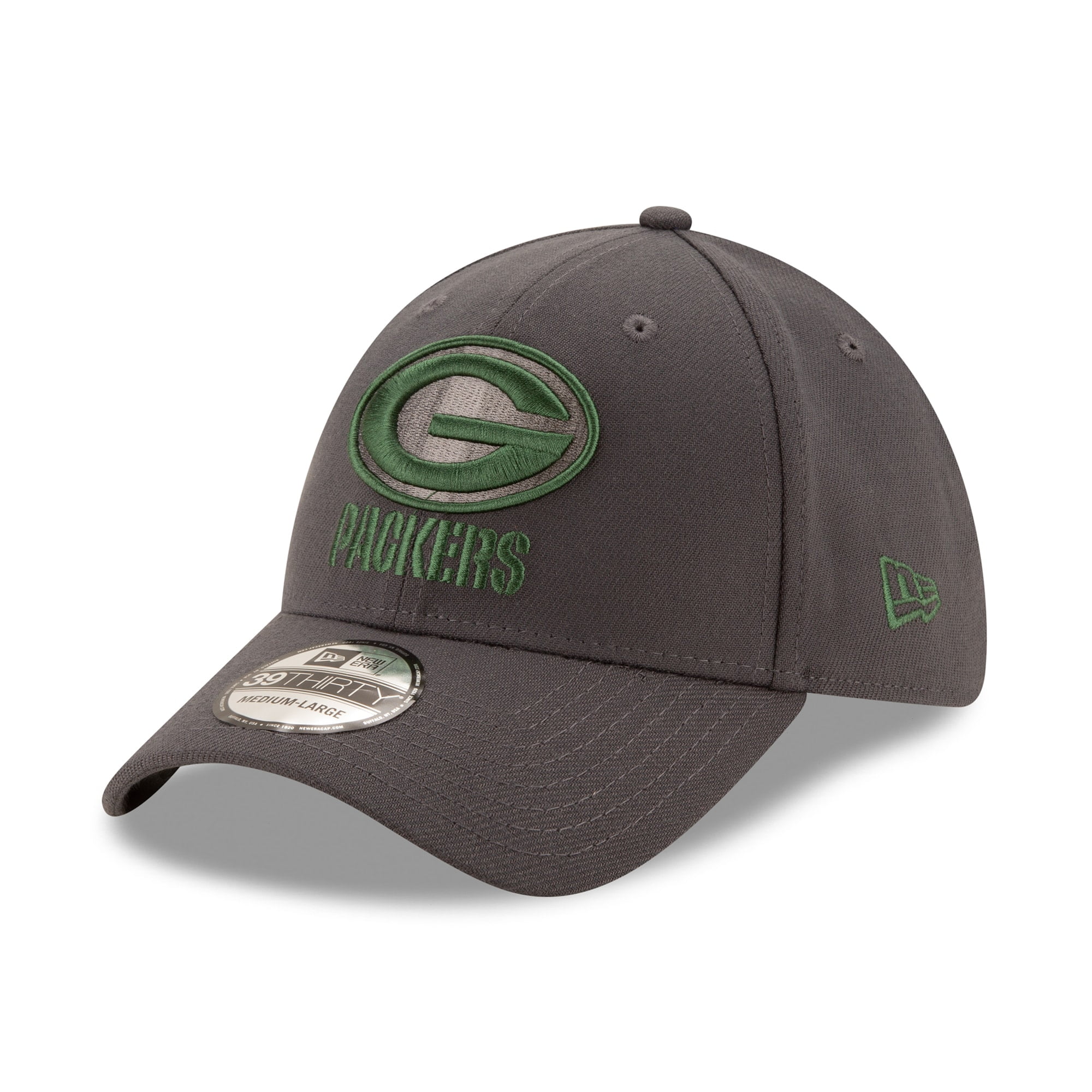 Men's New Era Graphite Green Bay Packers Storm 39THIRTY Flex Hat 