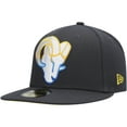 thumbnail image 1 of Men's New Era Graphite Los Angeles Rams Color Dim 59FIFTY Fitted Hat, 1 of 6