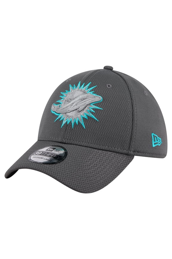 Men's New Era Graphite Miami Dolphins Main 39THIRTY Flex Hat