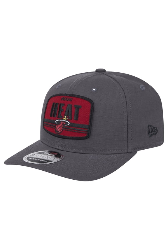 Men's New Era Graphite Miami Heat Team Elevated Patch 9SEVENTY Adjustable Hat