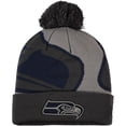 thumbnail image 1 of Men's New Era Graphite Seattle Seahawks Logo Whiz Redux Cuffed Knit Hat, 1 of 3