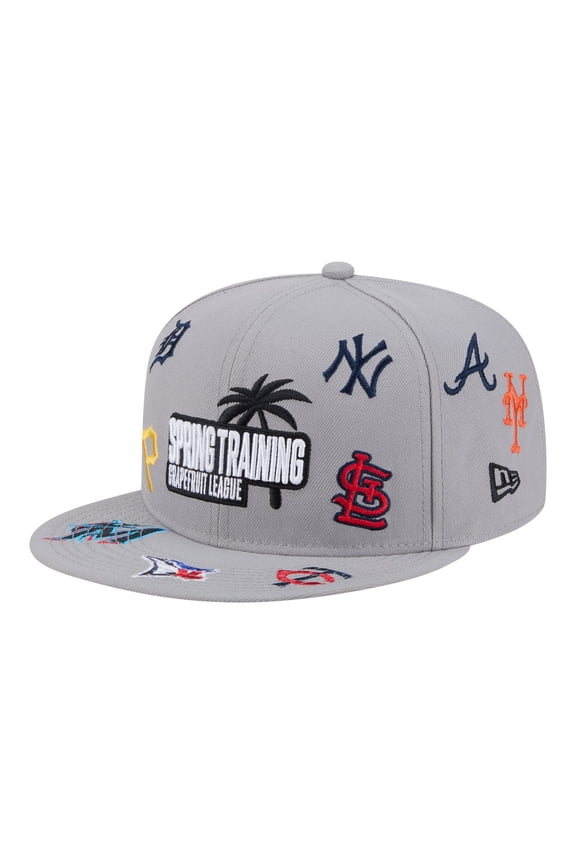 Men's New Era Gray 2026 Spring Training Grapefruit League Scattered 9FIFTY Adjustable Hat