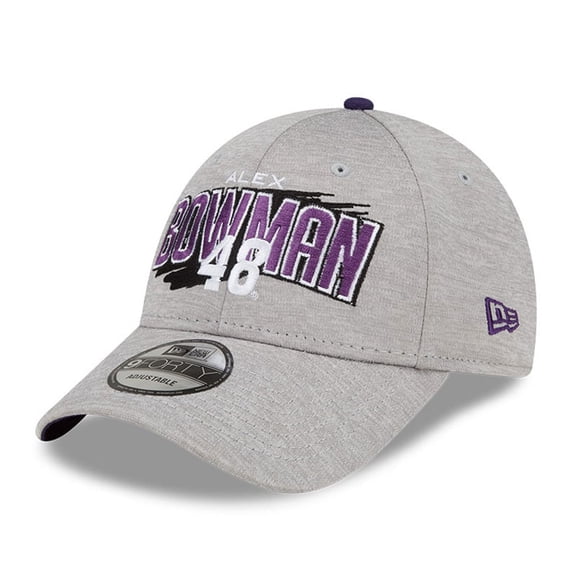 Men's New Era Gray Alex Bowman Name Splash 9FORTY Snapback Adjustable Hat