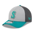 thumbnail image 1 of Men's New Era  Gray/Aqua Seattle Mariners 2025 Batting Practice 9FORTY M-Crown Adjustable Hat, 1 of 6