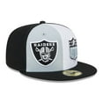 thumbnail image 1 of Men's New Era  Gray/Black Las Vegas Raiders 2023 Sideline 59FIFTY Fitted Hat, 1 of 6