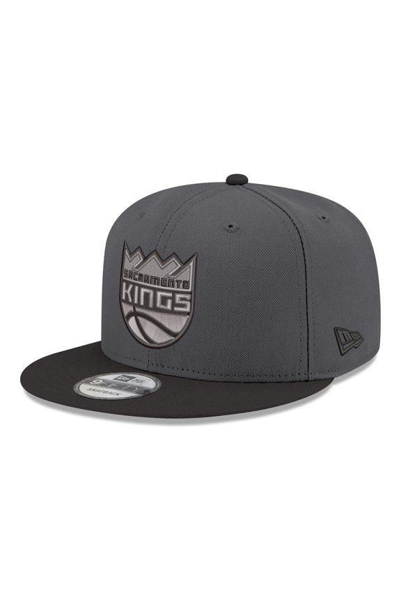 Men's New Era Gray/Black Sacramento Kings Logo 2-Tone 9FIFTY Snapback Hat