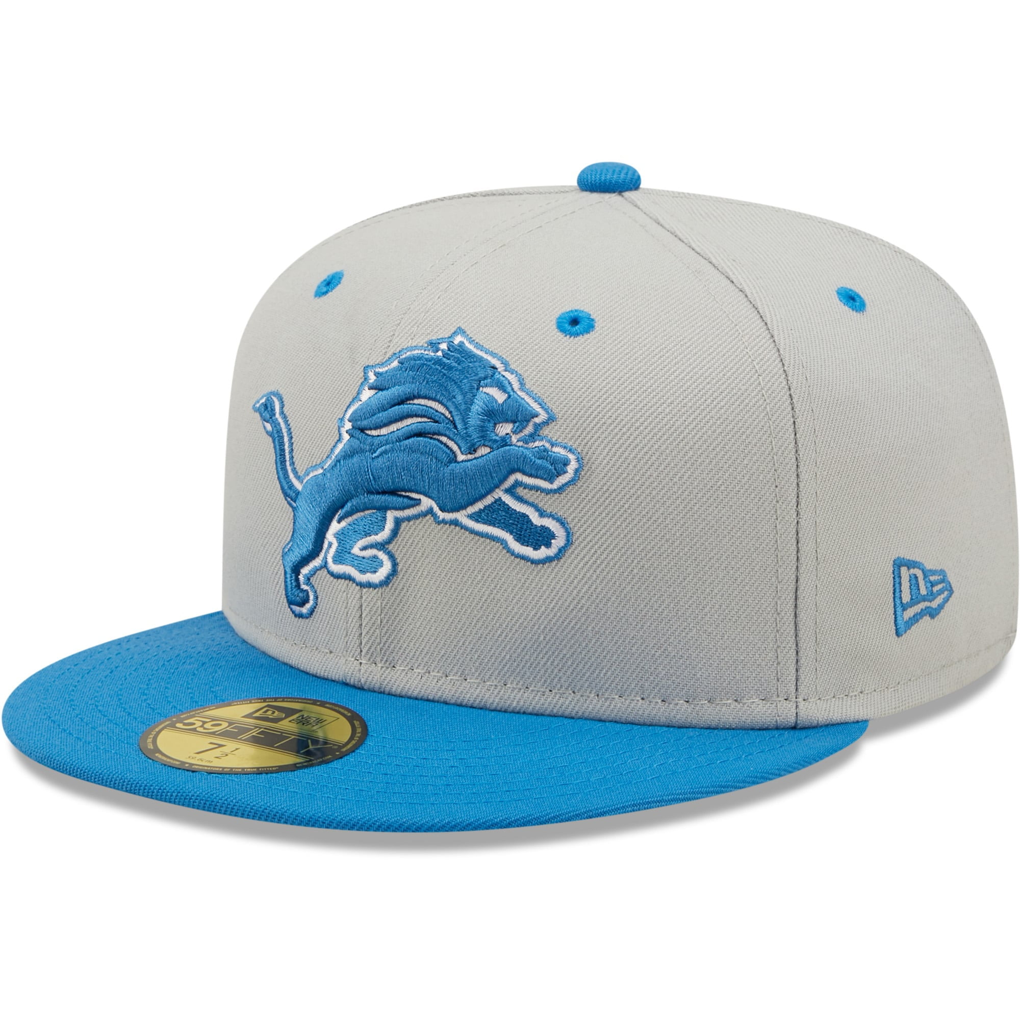 Men's New Era Gray/Blue Detroit Lions Flipside 2Tone 59FIFTY Fitted Hat