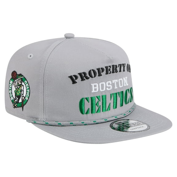 Men's New Era Gray Boston Celtics Throwback Property Of Golfer Snapback Hat