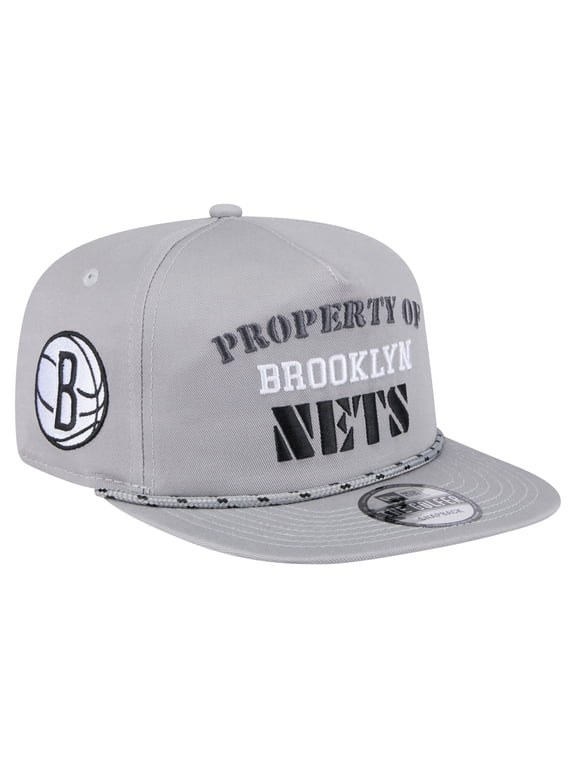 Men's New Era Gray Brooklyn Nets Throwback Property Of Golfer Snapback Hat