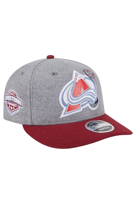 Men's New Era  Gray/Burgundy Colorado Avalanche Wool Pin Low Profile 9FIFTY Snapback Hat