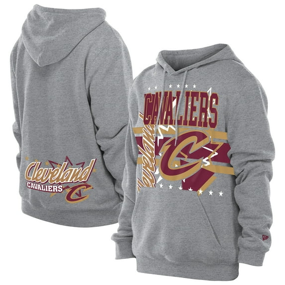 Men's New Era Heather Gray Cleveland Cavaliers Injection Sport Classics Fleece Hoodie