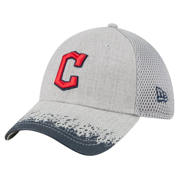 Men's New Era Gray Cleveland Guardians Visor Paint Splatter 39THIRTY Flex Hat