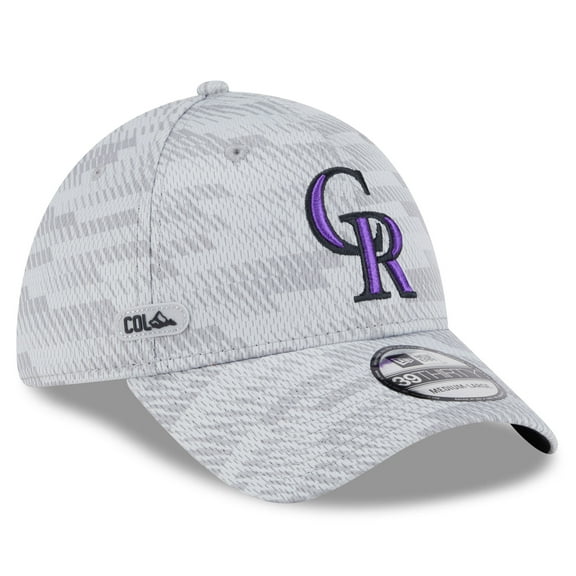 Men's New Era Gray Colorado Rockies 2025 MLB Clubhouse 39THIRTY Flex Hat