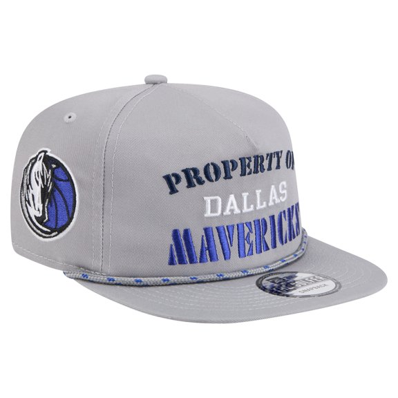 Men's New Era Gray Dallas Mavericks Throwback Property Of Golfer Snapback Hat