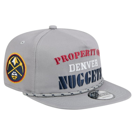 Men's New Era Gray Denver Nuggets Throwback Property Of Golfer Snapback Hat