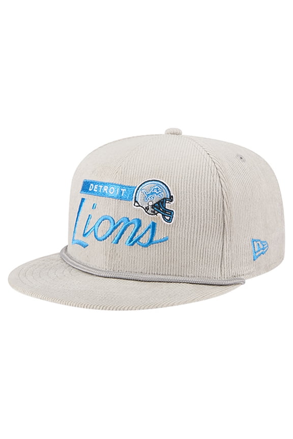 Men's New Era Gray Detroit Lions Cord Rope Corduroy 9FIFTY Snapback Hat