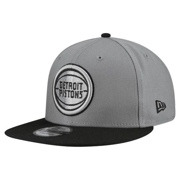 Men's New Era  Gray Detroit Pistons Core Logo Storm Gray Two-Tone 9FIFTY Snapback Hat