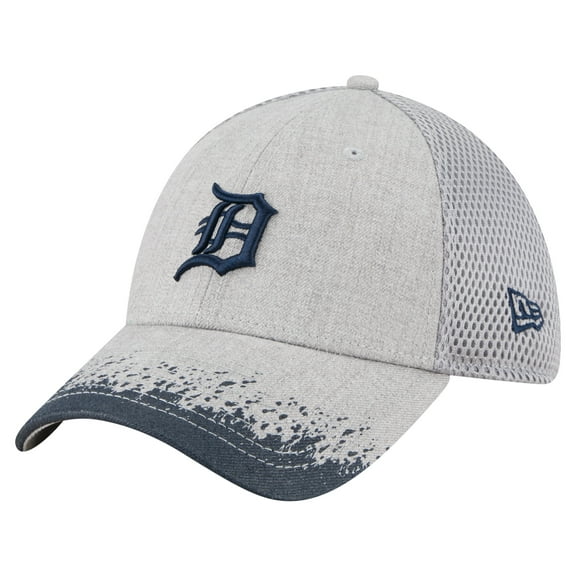 Men's New Era Gray Detroit Tigers Visor Paint Splatter 39THIRTY Flex Hat