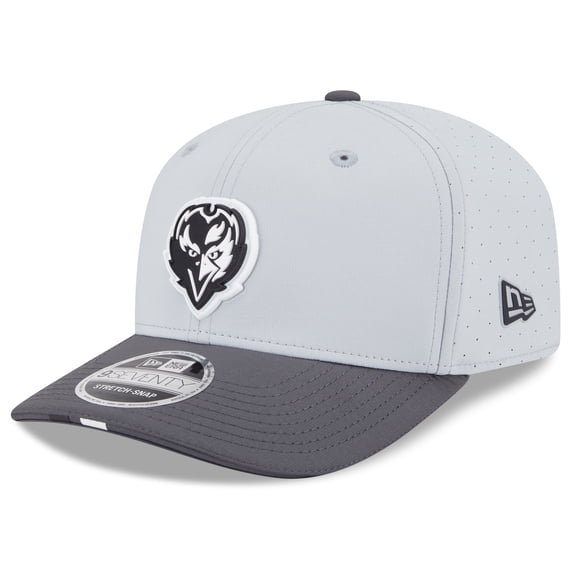 Men's New Era Gray/Graphite Baltimore Ravens 2025 NFL Training Camp 9SEVENTY Adjustable Hat