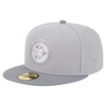 thumbnail image 1 of Men's New Era Gray/Graphite Pittsburgh Steelers Iron Cloud 59FIFTY Fitted Hat, 1 of 6