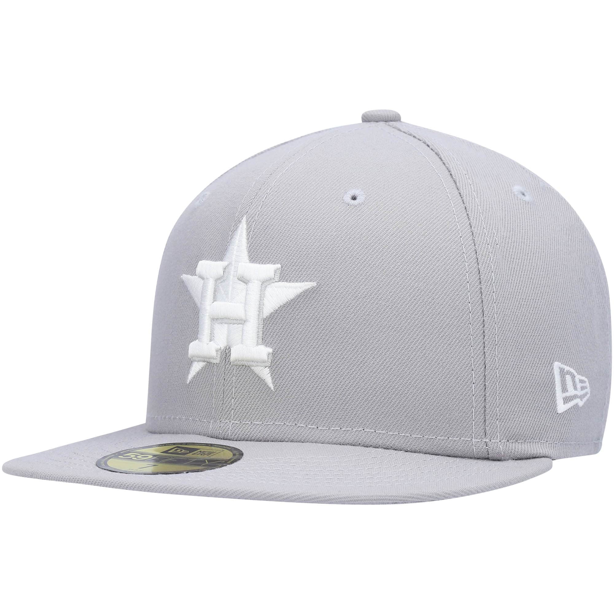 Men's New Era Gray Houston Astros White Logo 59FIFTY Fitted Hat