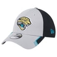 thumbnail image 1 of Men's New Era Gray Jacksonville Jaguars Throwback Active Visor Trim 39THIRTY Flex Hat, 1 of 6