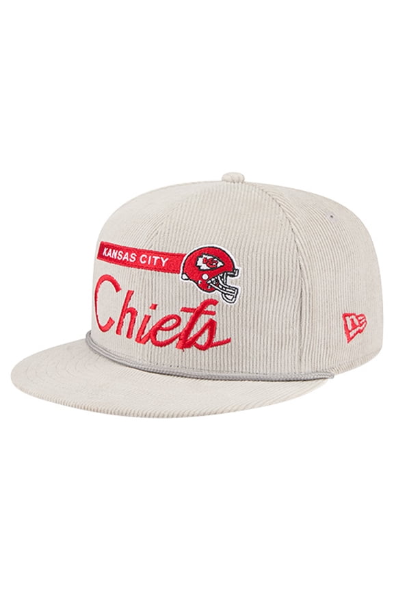 Men's New Era Gray Kansas City Chiefs Cord Rope Corduroy 9FIFTY Snapback Hat
