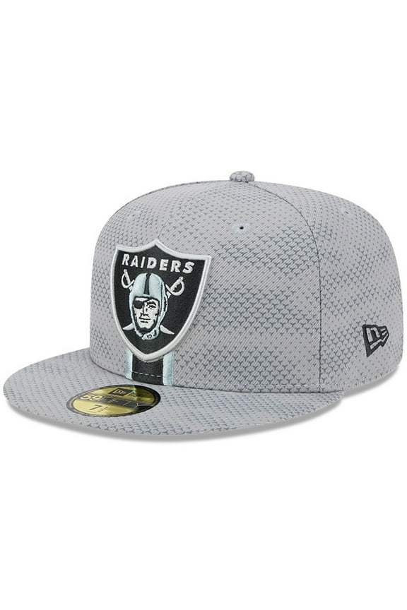 Men's New Era Gray Las Vegas Raiders 2024 Sideline 59FIFTY Fitted Hat