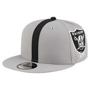 Mens New Era Gray Las Vegas Raiders Helmet 9FIFTY Snapback Hat