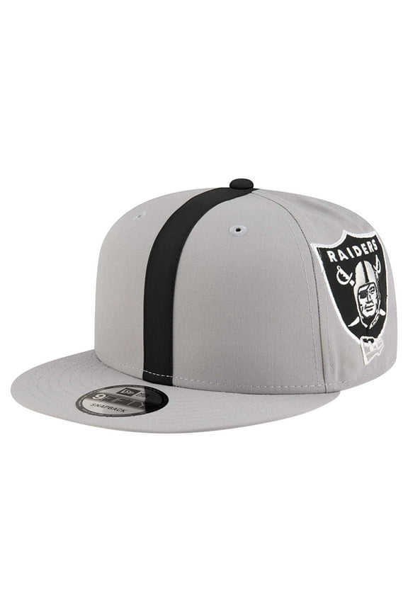 Men's New Era Gray Las Vegas Raiders Helmet 9FIFTY Snapback Hat