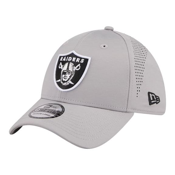 Men's New Era Gray Las Vegas Raiders Perforated 39THIRTY Flex Hat