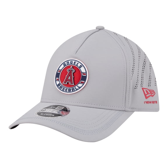 Men's New Era Gray Los Angeles Angels Patch 39THIRTY A-Frame M-Crown Perforated Flex Hat