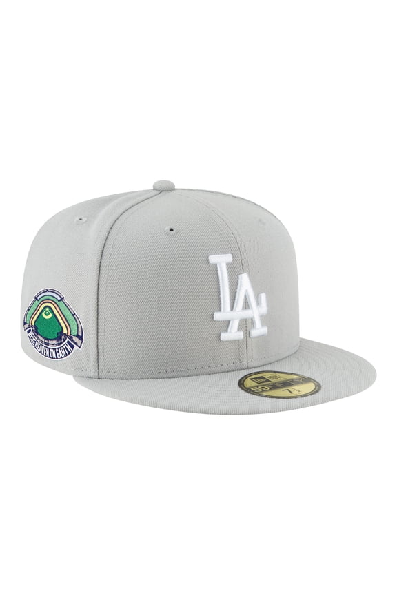 Men's New Era Gray Los Angeles Dodgers Blue Heaven On Earth Stadium Patch 59FIFTY Fitted Hat