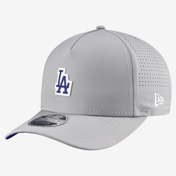 Men's New Era Gray Los Angeles Dodgers Micro Logo 9FORTY M-Crown A-Frame Adjustable Hat