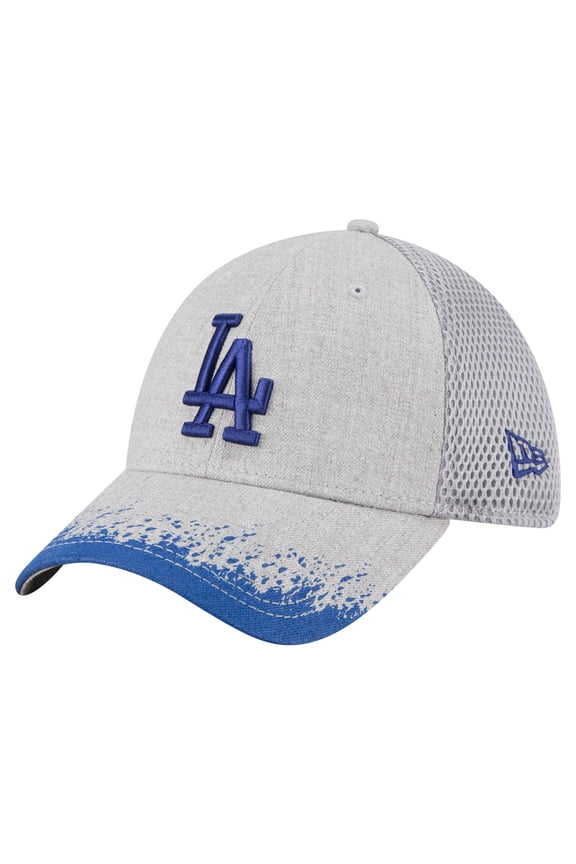 Men's New Era Gray Los Angeles Dodgers Visor Paint Splatter 39THIRTY Flex Hat