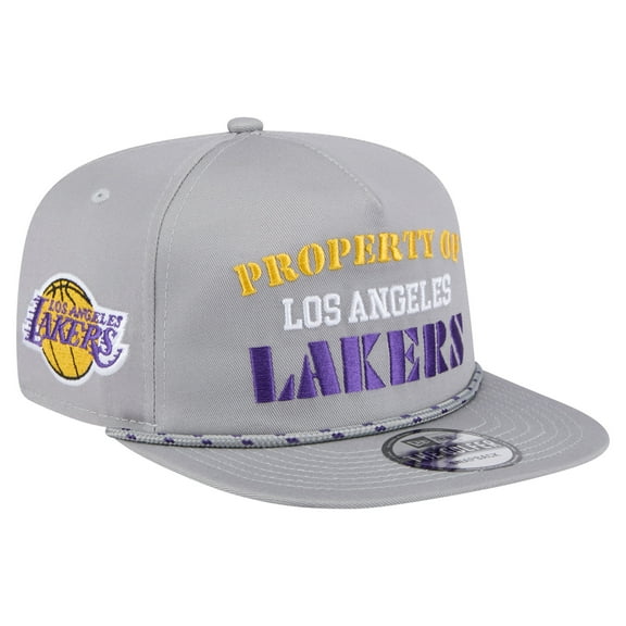 Men's New Era Gray Los Angeles Lakers Throwback Property Of Golfer Snapback Hat
