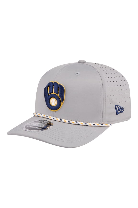 Men's New Era Gray Milwaukee Brewers Sport Rope 9SEVENTY Adjustable Hat