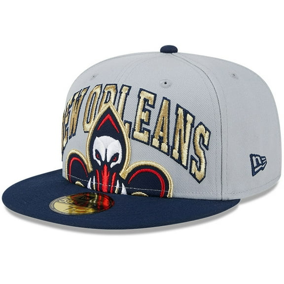Men's New Era Gray/Navy New Orleans Pelicans Tip-Off Two-Tone 59FIFTY Fitted Hat