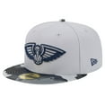 thumbnail image 1 of Men's New Era Gray New Orleans Pelicans Active Color Camo Visor 59FIFTY Fitted Hat, 1 of 5