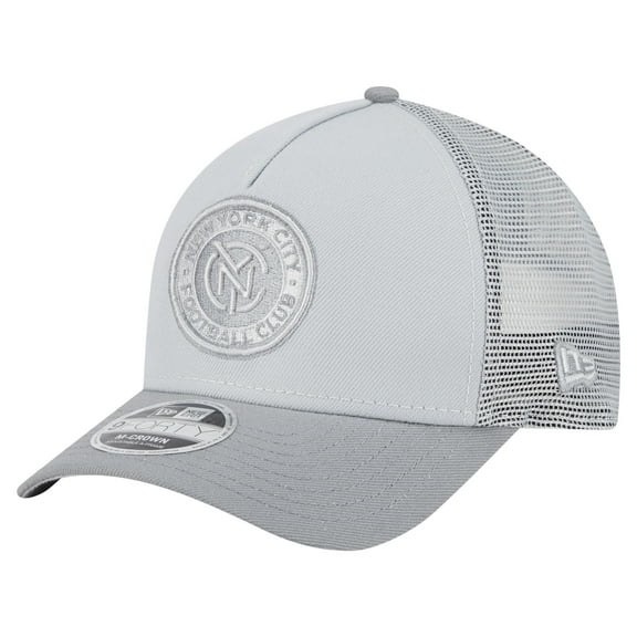 Men's New Era Gray New York City FC Color Pack 9FORTY A-Frame Adjustable Trucker Hat
