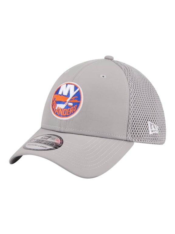 Men's New Era Gray New York Islanders Logo 39THIRTY Flex Hat