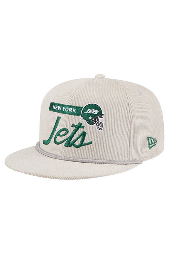 Men's New Era Gray New York Jets Cord Rope Corduroy 9FIFTY Snapback Hat