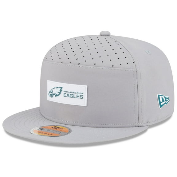 Men's New Era Gray Philadelphia Eagles 2025 Sideline  Split Panel 9FIFTY Snapback Hat