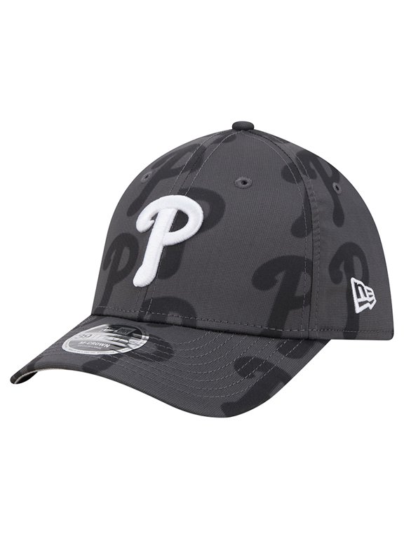Men's New Era Gray Philadelphia Phillies Halftone 39THIRTY Flex Hat