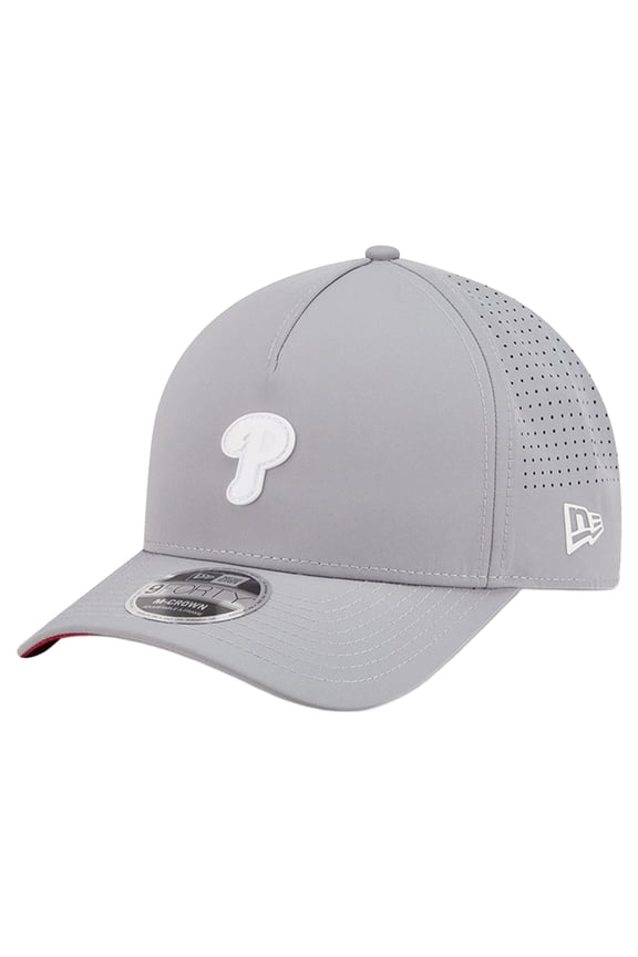 Men's New Era Gray Philadelphia Phillies Micro Logo 9FORTY M-Crown A-Frame Adjustable Hat
