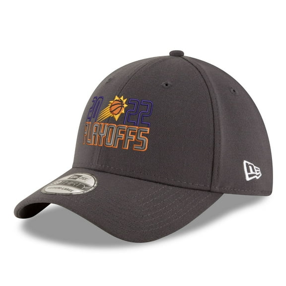 Men's New Era Gray Phoenix Suns 2022 NBA Playoffs Bubble Letter 39THIRTY Flex Hat