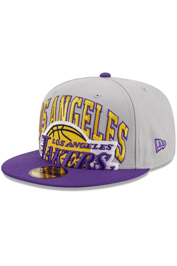 Men's New Era Gray/Purple Los Angeles Lakers Tip-Off Two-Tone 59FIFTY Fitted Hat