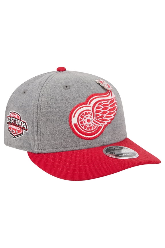Men's New Era Gray/Red Detroit Red Wings Wool Pin Low Profile 9FIFTY Snapback Hat