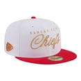 thumbnail image 1 of Men's New Era White/Red Kansas City Chiefs Scripted 59FIFTY Fitted Hat, 1 of 7